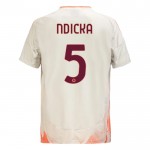 Günstige Fußballtrikots AS Roma Ndicka 5 Auswärtstrikot 2024-25 Kurzarm